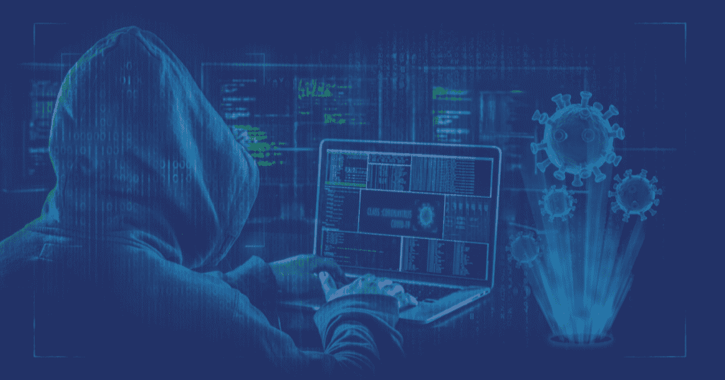 Characterization of a hacker at work on a laptop