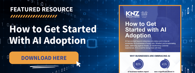 Banner promoting “How to Get Started With AI Adoption” with a download button